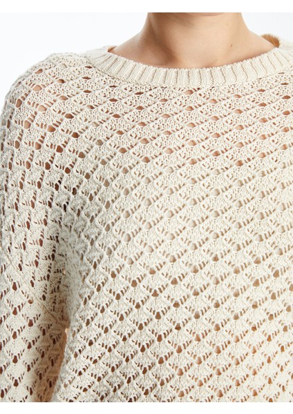 Yeni Sezon Bisiklet Yaka Ajurlu Uzun Kollu Oversize Kadın Triko Kazak modelleri