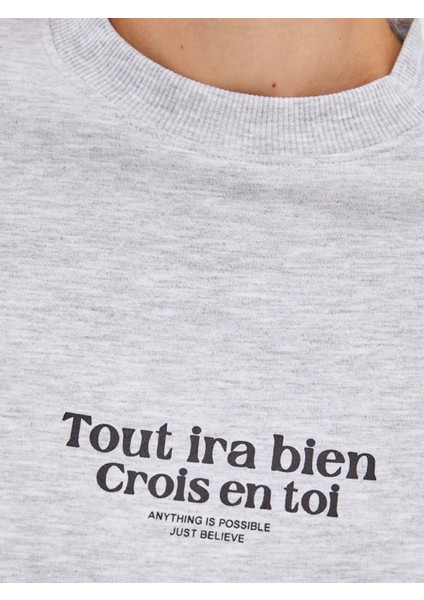 Yeni Sezon Bisiklet Yaka Baskılı Oversize Kadın Sweatshirt Tunik modelleri