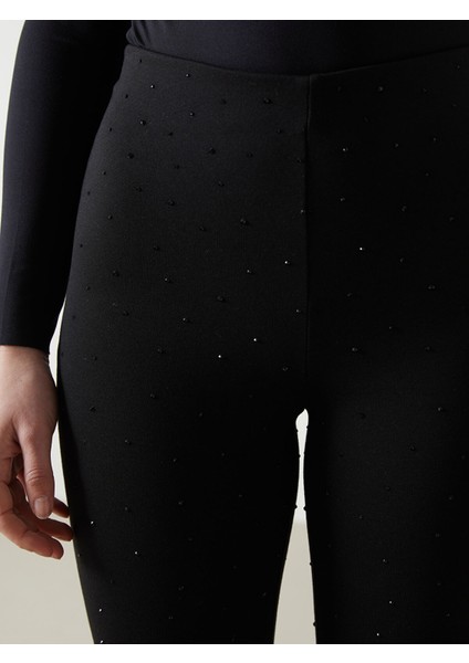 Yeni Sezon Beli Lastikli Taşlı Kadın Tayt modelleri