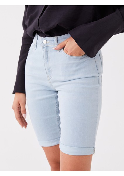 Yeni Sezon Normal Bel Bermuda Fit Kadın Jean Şort modelleri