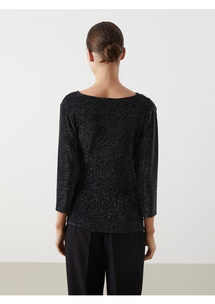 Yeni Sezon Kruvaze Yaka Parlak Görünümlü Bluz fırsatları