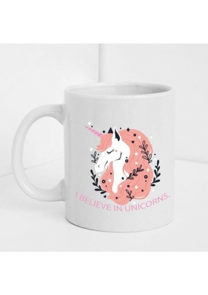 Figürlü Beyaz Baskılı Kupa