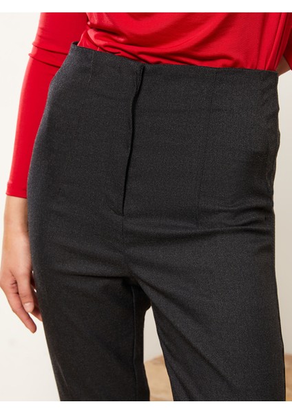 Yeni Sezon Kadın Yüksek Bel Standart Fit Düz Pantolon indirimleri