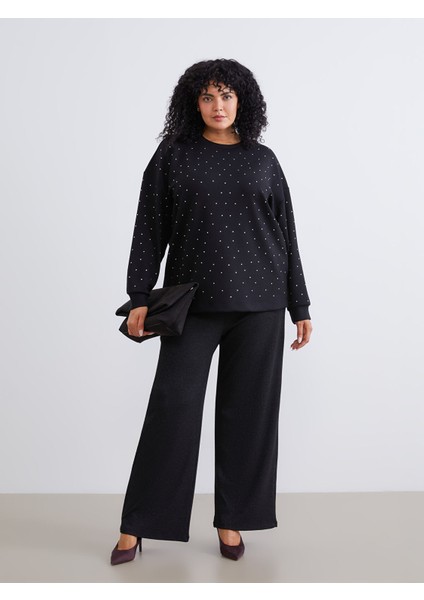 Yeni Sezon Büyük Beden Beli Lastikli Kadın Pantolon
