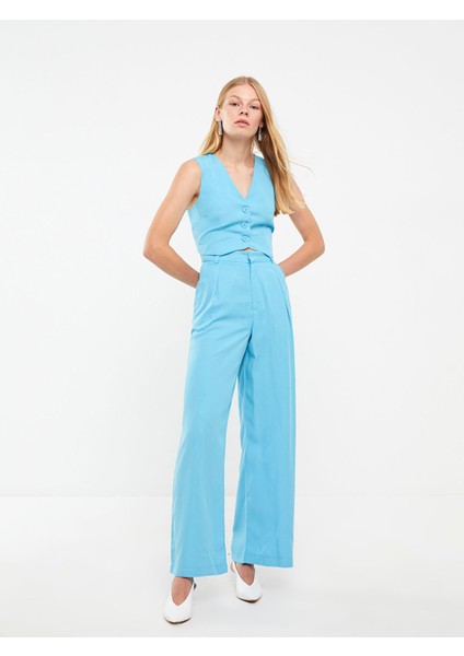 Yeni Sezon Kadın V Yaka Düz Klasik Yelek