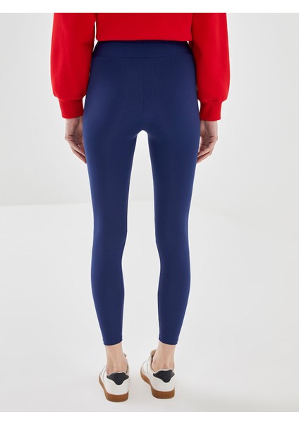 Yeni Sezon Kadın Beli Lastikli Ekstra Dar Fit Düz Tayt fırsatları