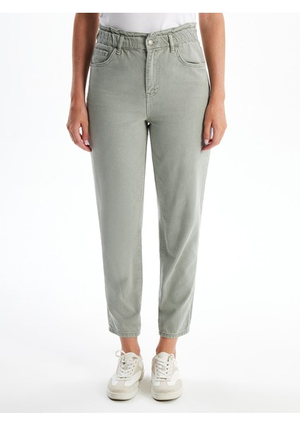 Yeni Sezon Beli Lastikli Slouchy Fit Kadın Jean Pantolon fiyatları