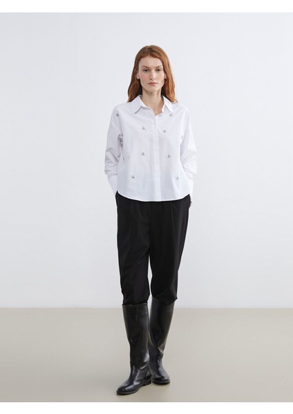 Yeni Sezon Taşlı Oversize Kadın Gömlek fiyatları