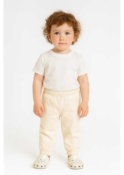 Unisex Çocuk Pamuklu Yumuşak Dokulu Jogger Pijama Altı