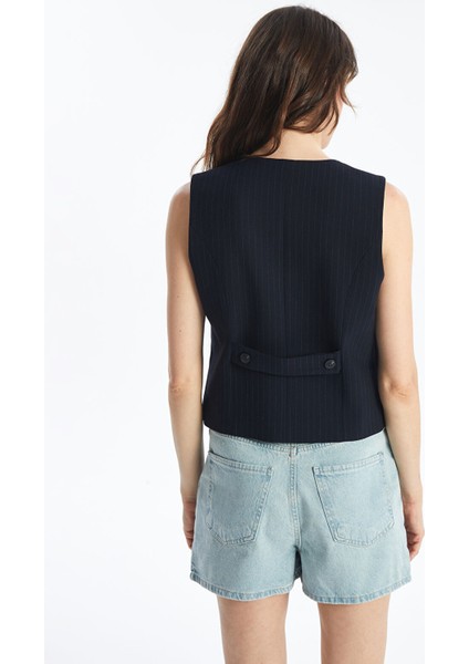 Yeni Sezon V Yaka Çizgili Kadın Klasik Yelek fırsatları