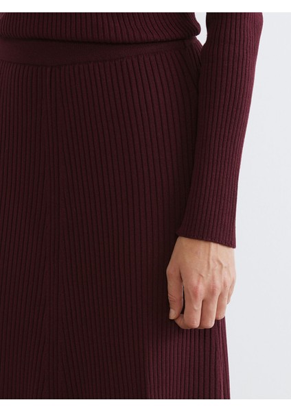 Yeni Sezon Beli Lastikli Kloş Triko Etek modelleri