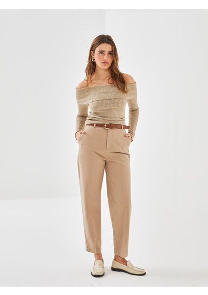 Yeni Sezon Beli Kemerli Loose Fit Kadın Pantolon