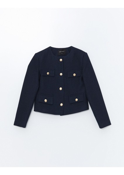 Yeni Sezon Bisiklet Yaka Dokulu Kadın Tüvit Ceket indirimleri