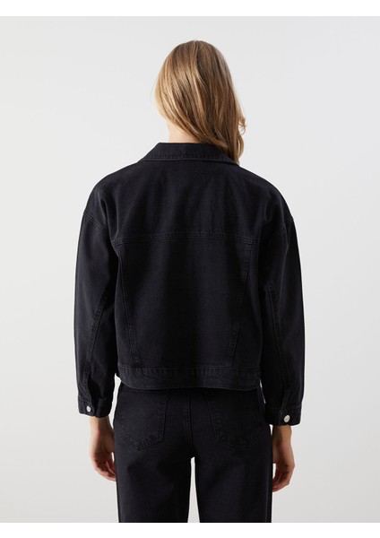 Yeni Sezon Gömlek Yaka Parlak Taşlı Kadın Jean Ceket fırsatları