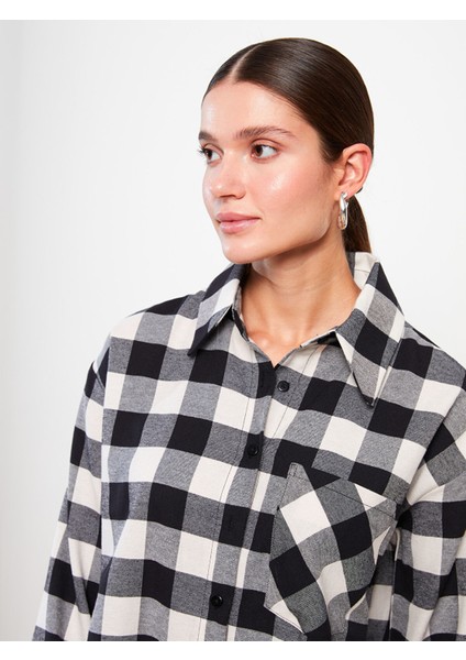 Yeni Sezon Ekose Oversize Kadın Oduncu Gömlek modelleri