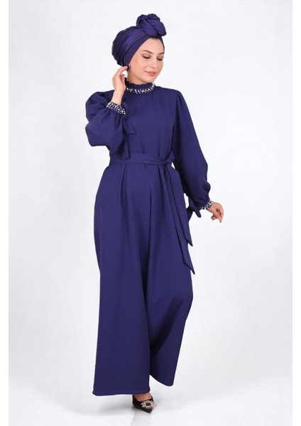 Inci Detaylı Tulum Elbise Indigo MSW19152-2 fırsatları