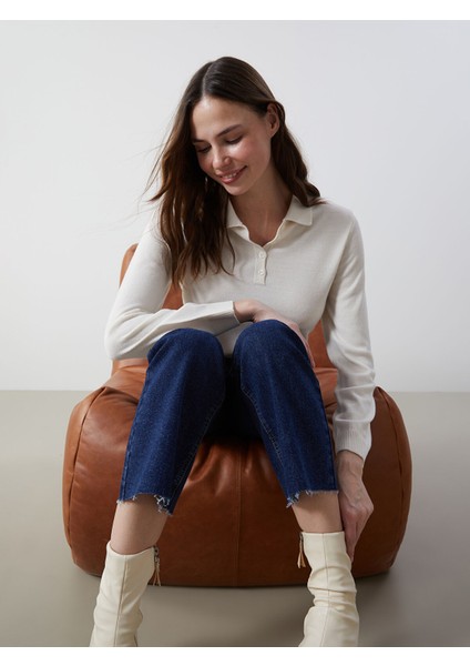 Yeni Sezon Polo Yaka Kadın Triko Kazak