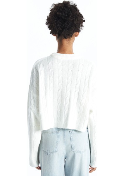 Yeni Sezon Bisiklet Yaka Crop Kadın Triko Kazak fırsatları