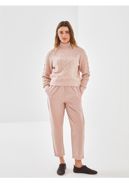 Yeni Sezon Yarım Balıkçı Yaka Kendinden Desenli Kadın Triko Kazak fiyatları