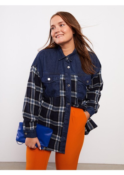 Yeni Sezon Önden Düğme Kapamalı Ekose Uzun Kollu Gabardin Kadın Gömlek Ceket indirimleri