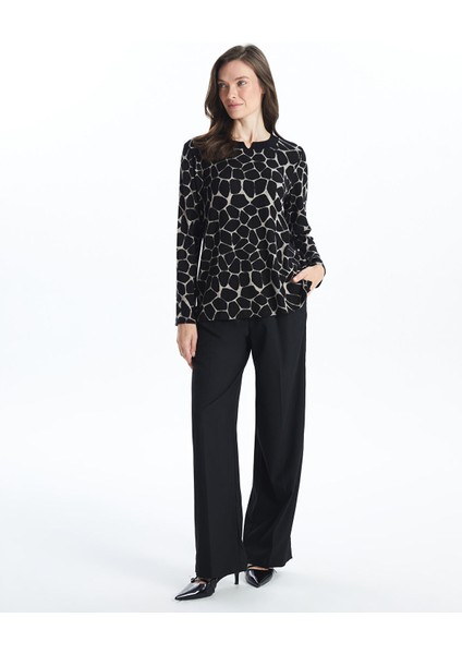 Yeni Sezon Kaçık Yaka Desenli Kadın Bluz fiyatları