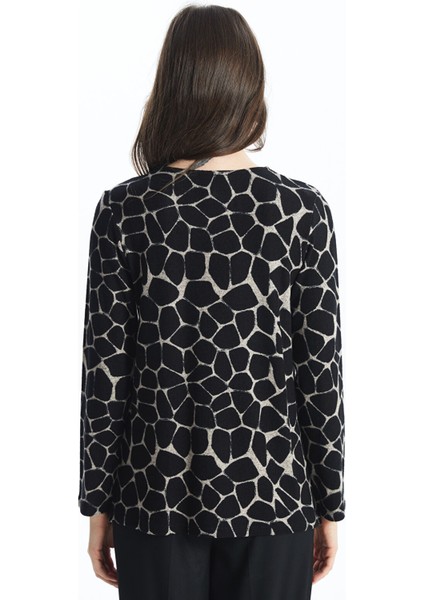 Yeni Sezon Kaçık Yaka Desenli Kadın Bluz fırsatları