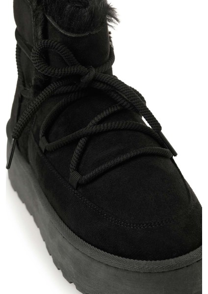 25K-8138 5pr Siyah Kadın Kar Botu