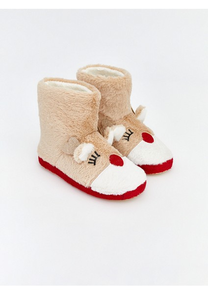 Yeni Sezon Geyik Figürlü Kadın Pelüş Ev Botu