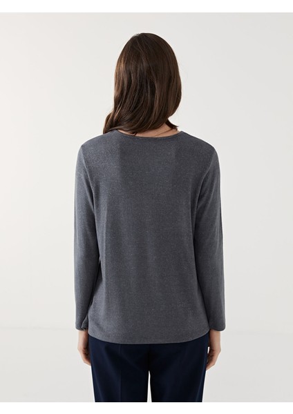 Yeni Sezon Bisiklet Yaka Desenli Kadın Bluz fırsatları