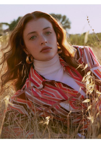 Yeni Sezon Desenli Uzun Kollu Saten Kadın Gömlek modelleri