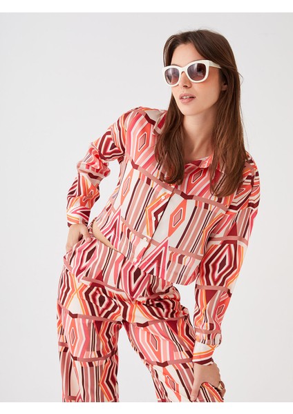 Yeni Sezon Desenli Uzun Kollu Saten Kadın Gömlek indirimleri