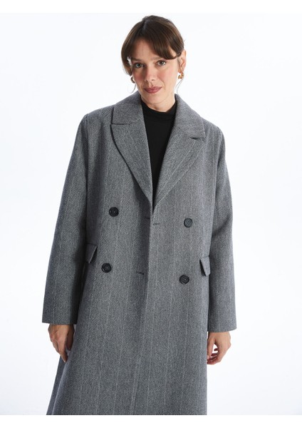 Yeni Sezon Ceket Yaka Desenli Kadın Kaşe Kaban fiyatları