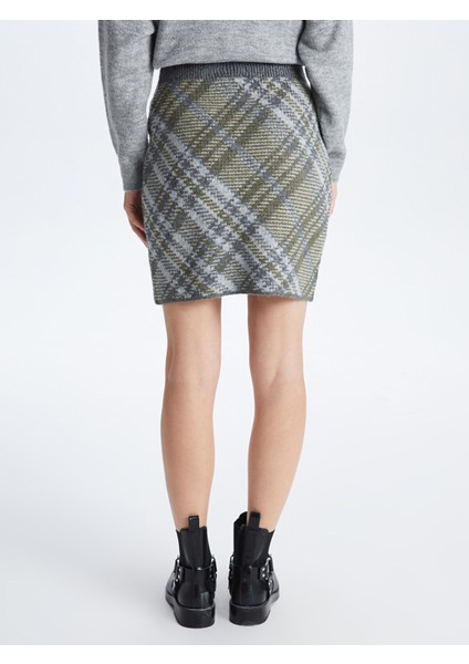 Yeni Sezon Beli Lastikli Desenli Kadın Triko Etek indirimleri