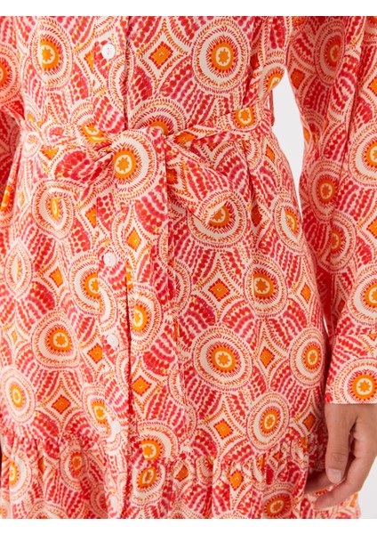 Yeni Sezon Desenli Uzun Kollu Kadın Gömlek Elbise fırsatları