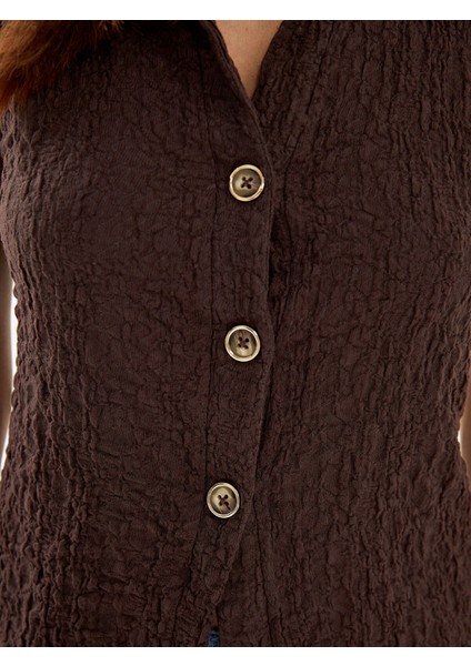 Yeni Sezon Gömlek Yaka Dokulu Kadın Bluz modelleri