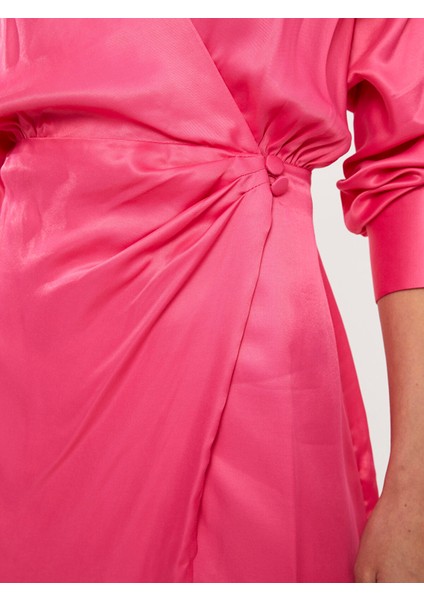 Yeni Sezon Düz Uzun Kollu Kadın Saten Gömlek Elbise fırsatları