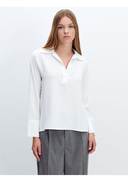 Yeni Sezon Gömlek Yaka Kadın Bluz