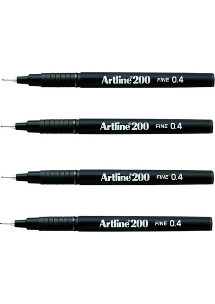 200N Fine Writing Pen Black ( 4 Adet )