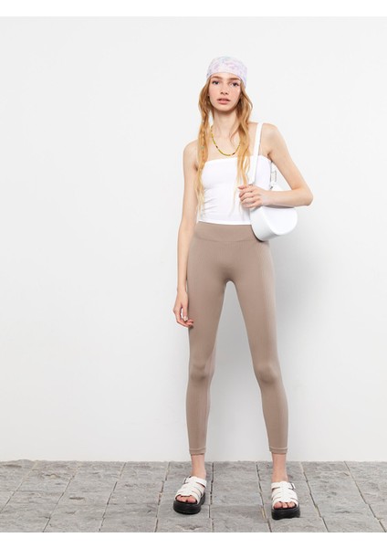 Yeni Sezon Kadın Beli Lastikli Düz Tayt fiyatları