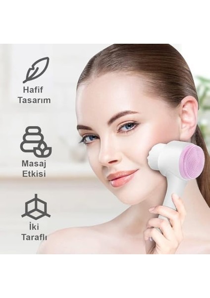 Aee® Çift Taraflı Cilt Temizleme Fırçası – Ultra Yumuşak Fiber & Silikon Yüz Fırçası – Derinlemesine Temizlik ve Masaj Etkisi