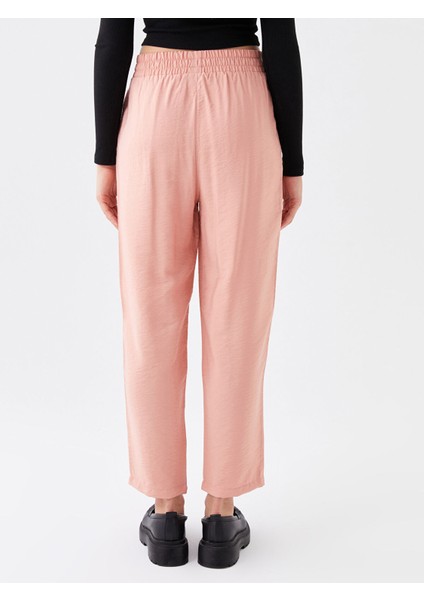 Yeni Sezon Beli Lastikli Rahat Kalıp Keten Görünümlü Kadın Pantolon indirimleri