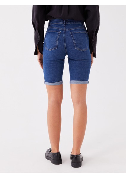 Yeni Sezon Normal Bel Bermuda Fit Kadın Jean Şort indirimleri