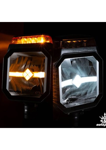 Neon Ledli Iş Makinası Çalışma Lambası + Sinyal Soketli Tip