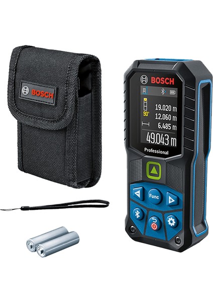 Professional Measurement Measurement Glm 50-27 Cg Yeşil Uzaklık Ölçer, 50 Metre, Koruma Çantası, El Kayışı, 2 Pil