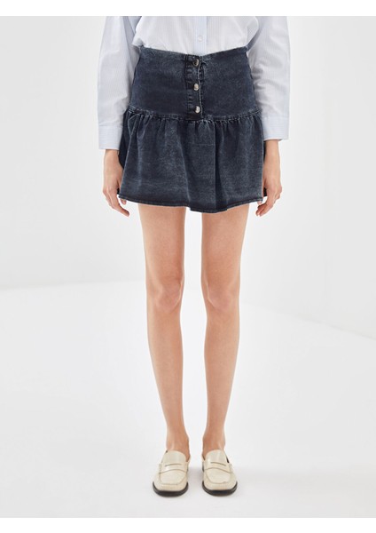 Yeni Sezon Standart Fit Kadın Jean Etek fiyatları