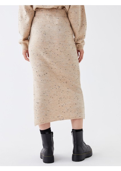 Yeni Sezon Beli Lastikli Desenli Kadın Triko Etek indirimleri