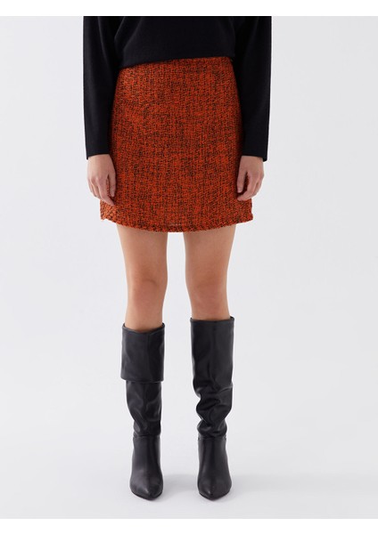 Yeni Sezon Beli Fermuarlı Desenli Kadın Tüvit Etek modelleri