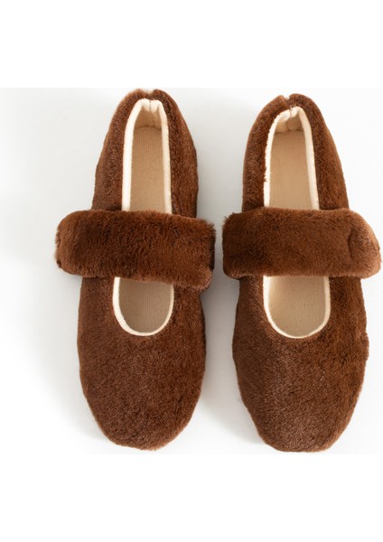 Peluş Kışlık Düz Taban Kadın Babet FT3939 modelleri