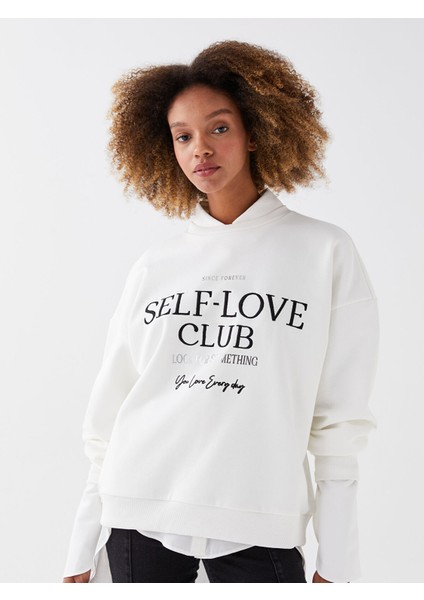 Yeni Sezon Bisiklet Yaka Baskılı Uzun Kollu Kadın Sweatshirt fiyatları