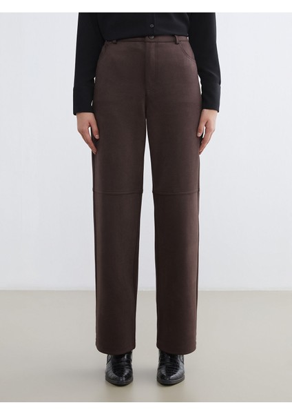 Yeni Sezon Standart Fit Kadın Süet Görünümlü Pantolon fiyatları